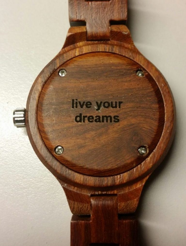 houten horloge graveren plaatje